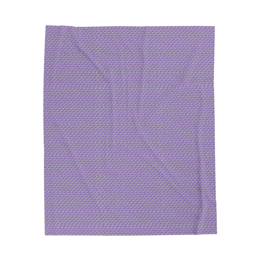 Purple throw blanket adorned with mini bike patterns