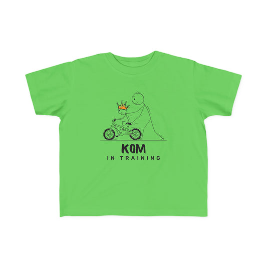 Kids' biking t-shirt with 'KOM in Training' slogan